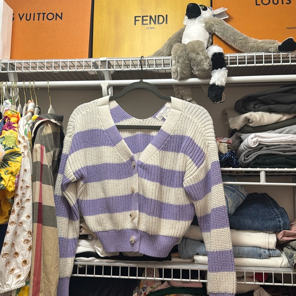 Striped crochet cardigan